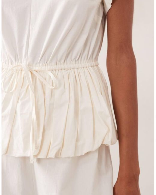 ASOS Natural Jumpsuit With Peplum And Balloon Legs