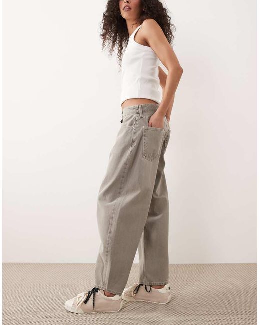 Calvin Klein Natural Cropped Barrel Leg Jean
