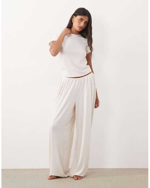 ASOS White Lounge Mix & Match Rib Baby Tee Pyjama