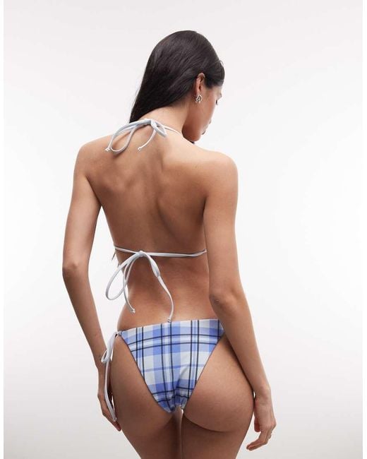 Daisy Street Blue Triangle Bikini Top And Bottoms