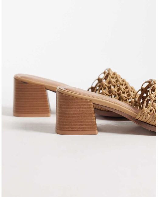 New Look Natural Woven Block Heeled Mule