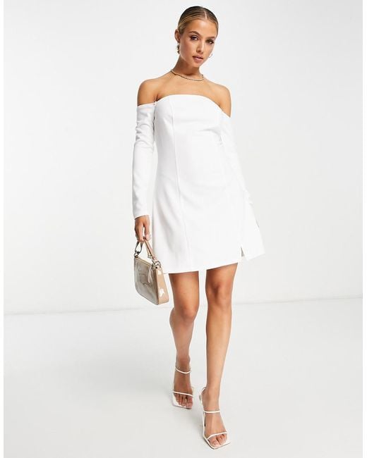 River Island White Bardot Shift Mini Dress