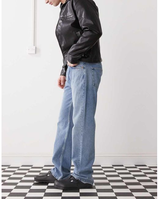 Weekday Blue Meteor Low Rise Relaxed Straight Leg Jeans for men
