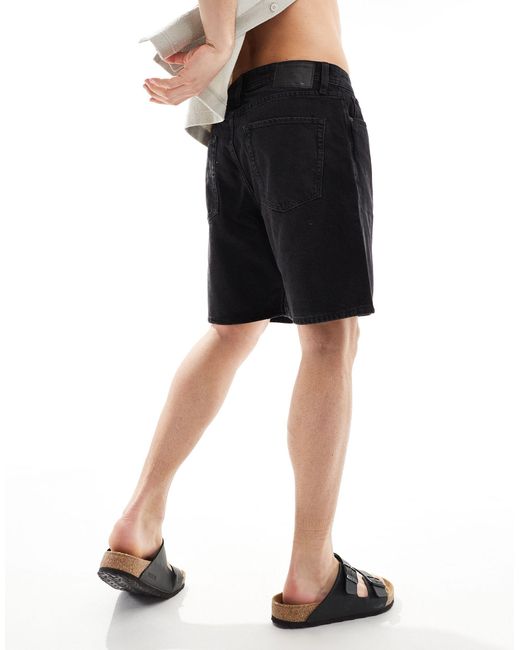 Jack & Jones Black Straight Fit Denim Shorts for men