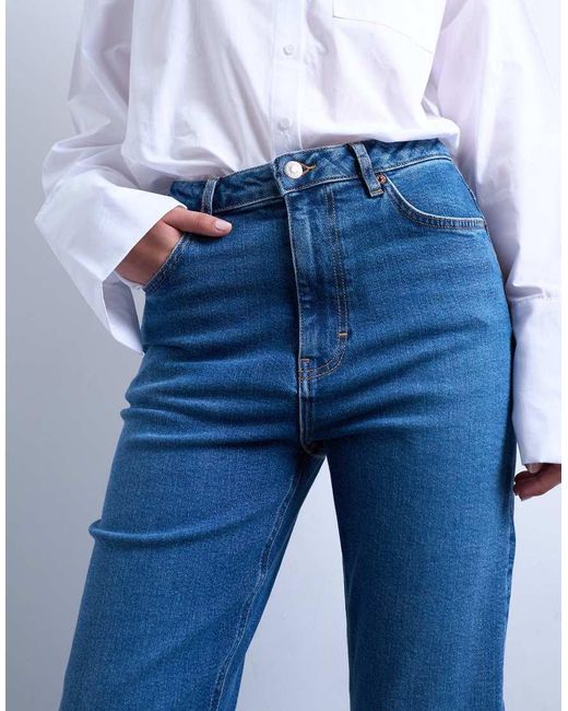 TOPSHOP Blue Dree High Rise Slim Straight Leg Jeans