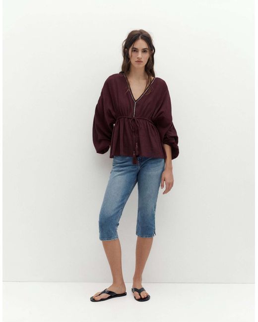 Pull&Bear Red – hemdbluse