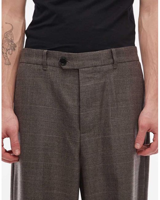 AllSaints Brown Clover Co-Ord Wool Blend Tailored Trouser for men