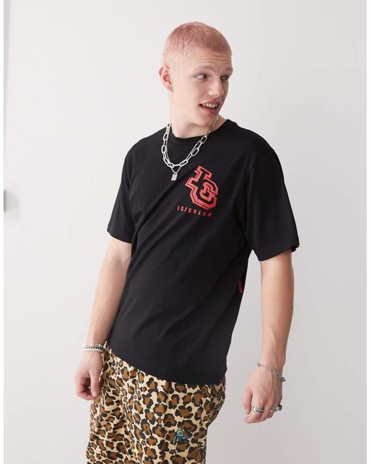 ICECREAM T-Shirt Van Zware Kwaliteit Met Logoprint Op De Achterkant in het Red voor heren