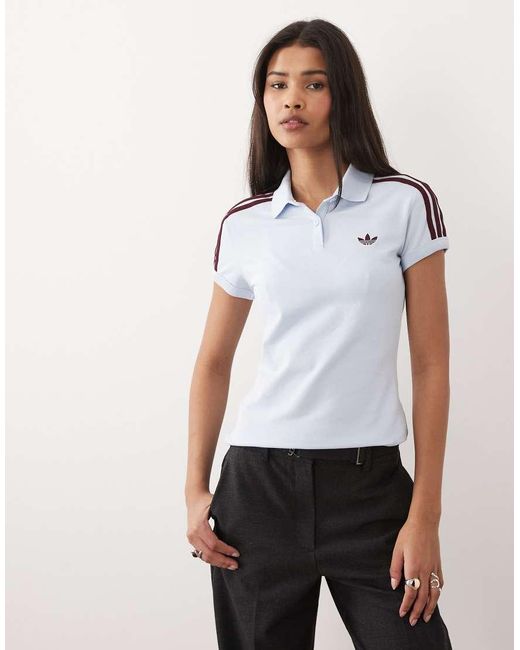 Adidas Originals White 3-Stripes Polo
