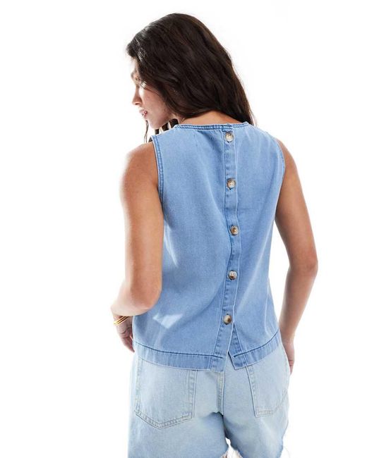 ASOS Blue Denim Boxy Tank