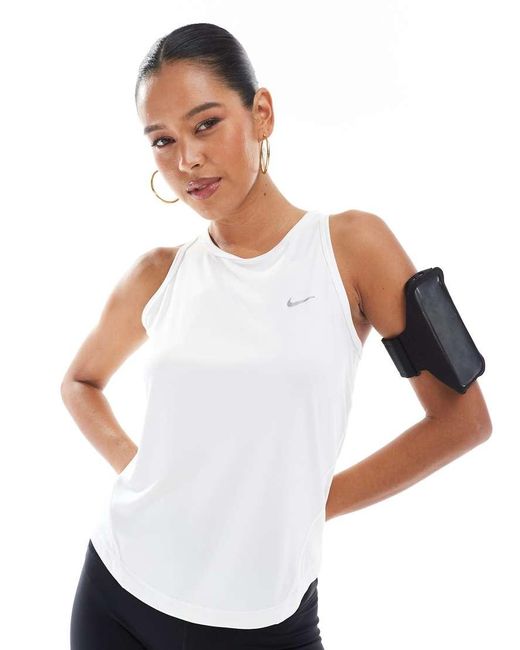 Nike White Tempo Dri-Fit Vest