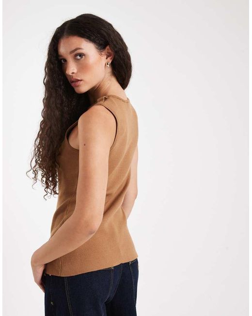 New Look Blue Knitted Button Down Waistcoat