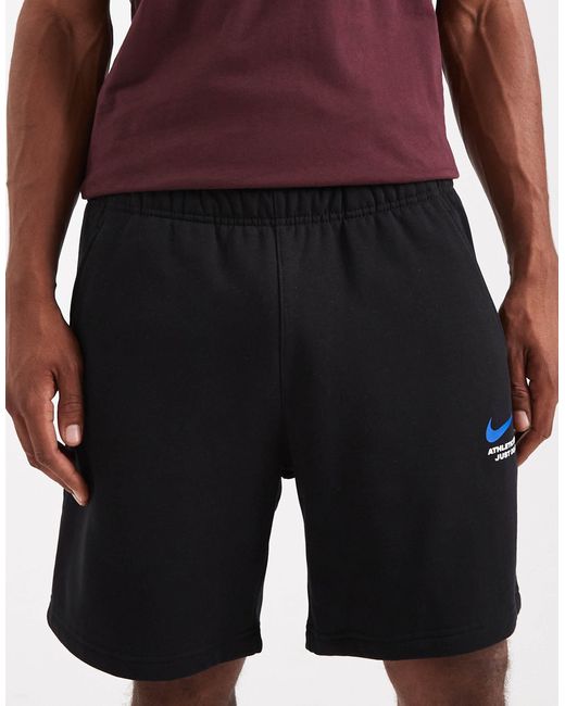 Nike – line art – fleece-shorts in Red für Herren