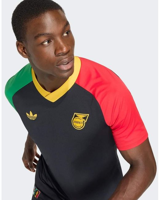 Adidas Originals Red Jamaica 26 X Bob Marley Away Pre Match Jersey for men