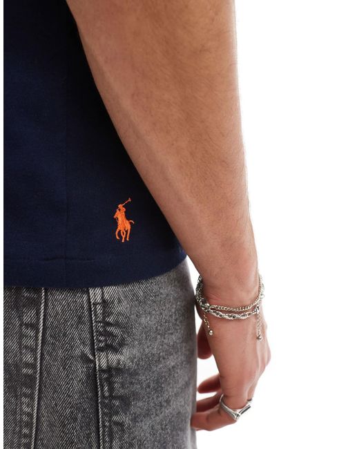 Polo Ralph Lauren Blue Chenile Logo Applique T-shirt for men