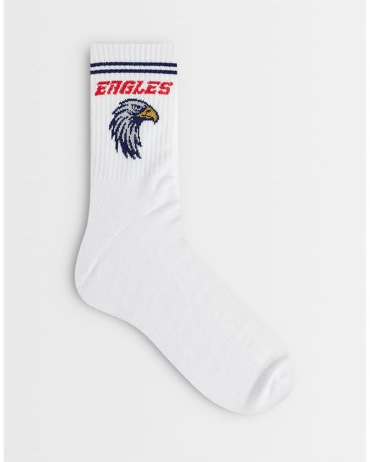 ASOS White Sock With Eagles Graphic for men