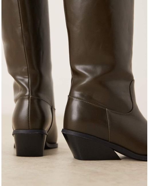 Glamorous Natural Western Knee Boots