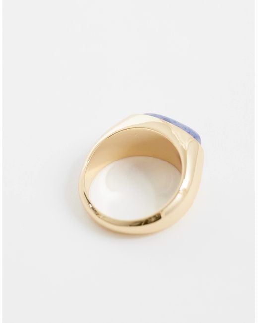 ASOS White – farbener ring mit echtem eingefasstem halbedelstein