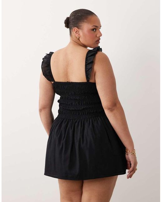 Esmee Curve Black Mini Beach Dress