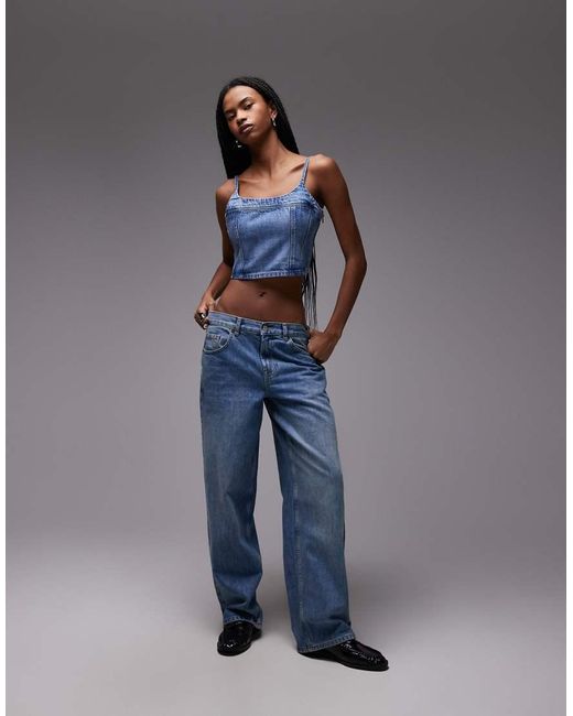 Levi's Blue Denim Cami Corset Top