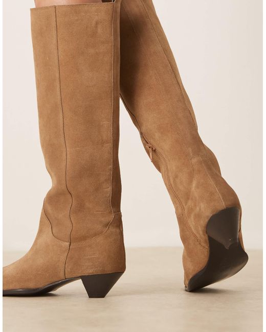 ASOS Black Catch Suede Pull On Knee Boots