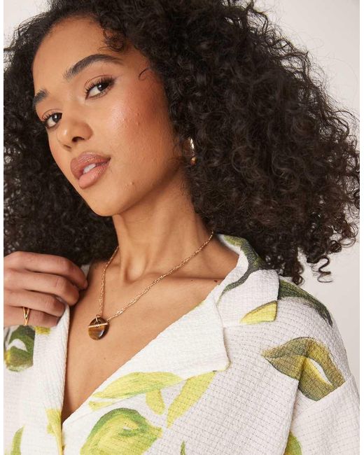 ASOS Oversized Overhemd Met Reverskraag in het Natural