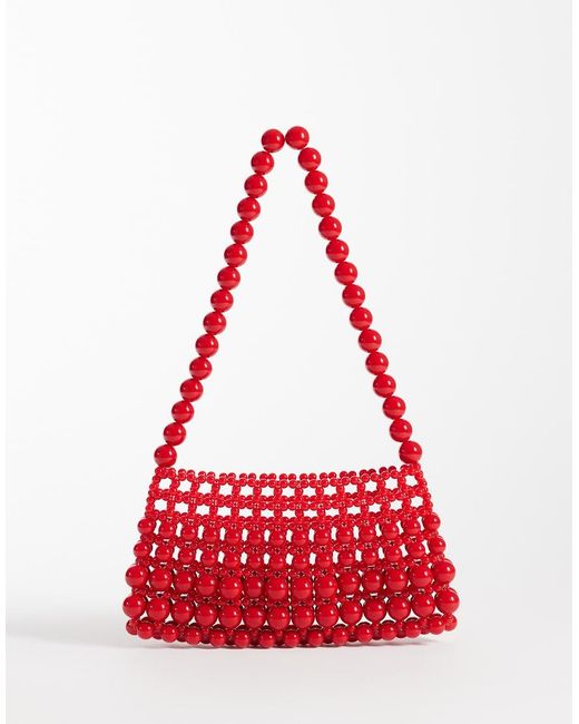 Pochette Rossa Con Perline di ASOS in Red