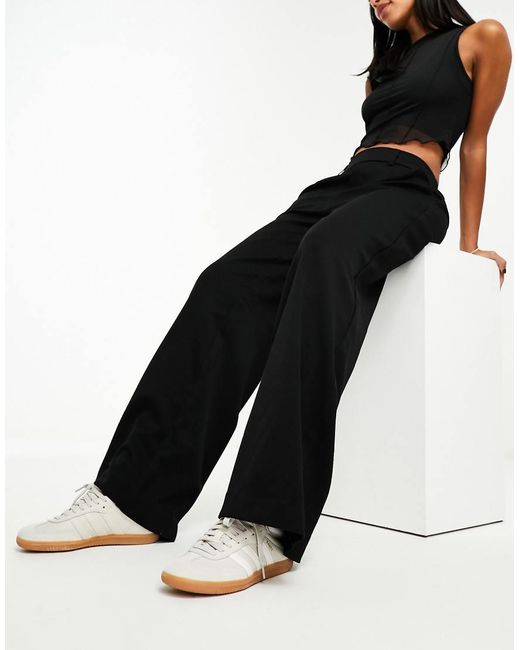 Pantalones De Vestir Negros Sin Cierres De Talle Medio De Object de color Black