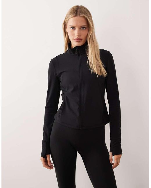 ARKET Black Co-ord Soft Seamless Zip Up Jacket