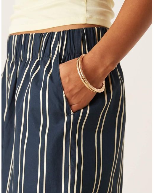 Aware Natural Boxer Style Wide Leg Poplin Trousers