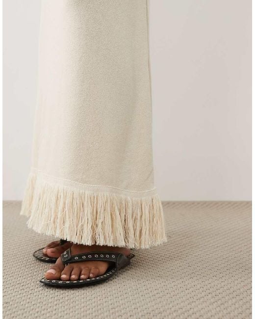 ASOS Natural Textured Co-ord Maxi Skirt With Tassel