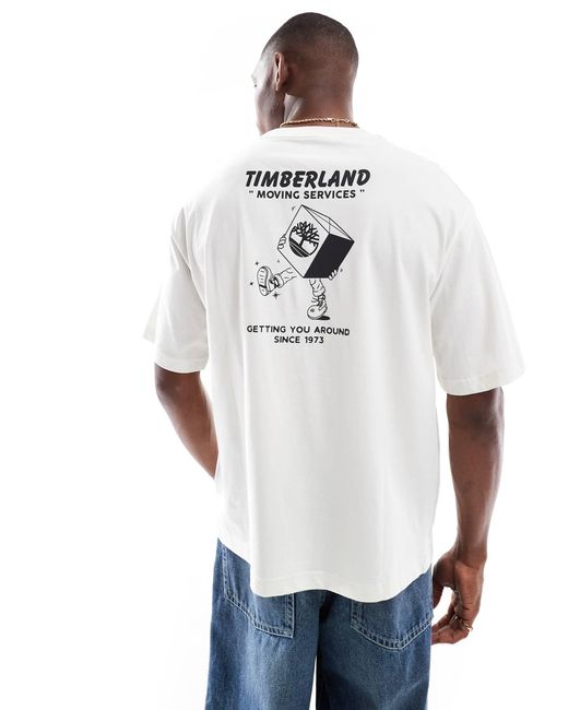 Timberland White Moving Around Backprint T-shirt for men