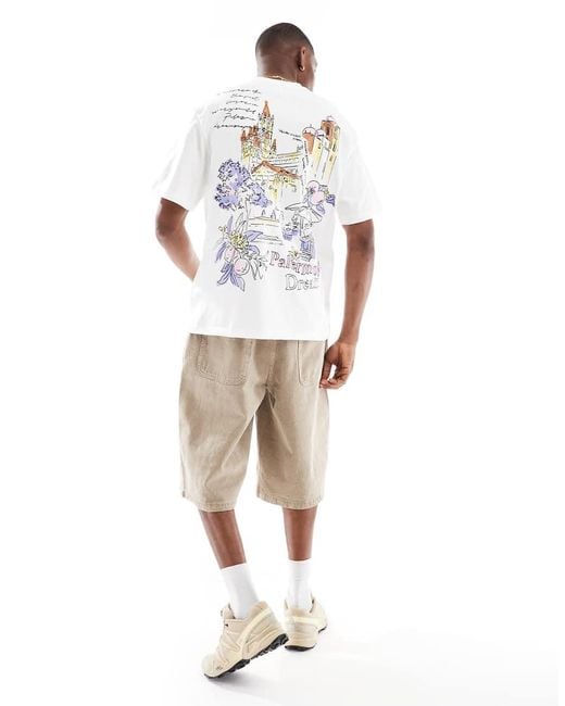 Bershka T-Shirt Met Stadsprint in het White voor heren