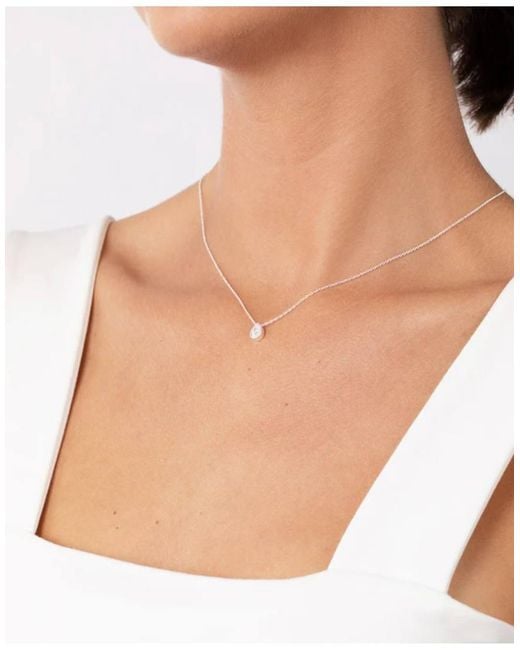 Collar De Plata De Ley Con Diseño Tipo Halo De Circonitas De Lovisa de color Natural