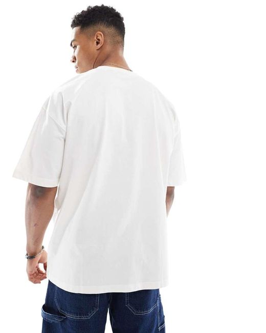T-Shirt Oversize Sporco Con Grafica "High Summer" di ASOS in White da Uomo