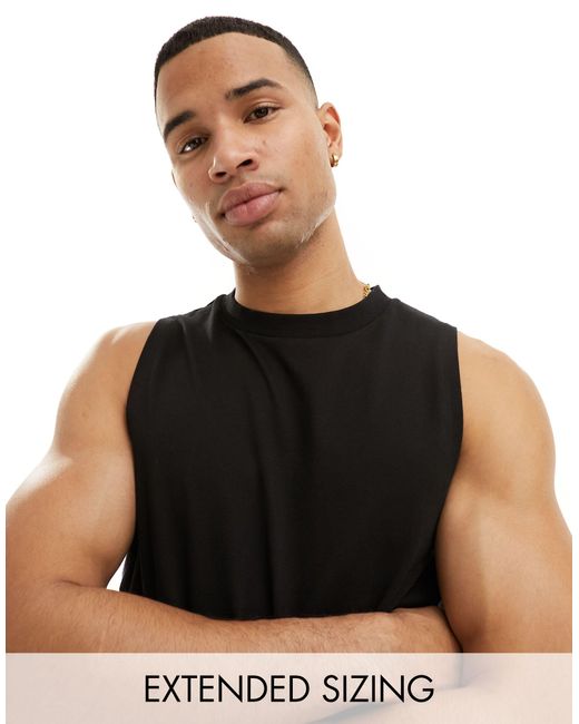 ASOS 4505 Black Icon Training Sleeveless Tank With Dropped Armhole And Quick Dry for men
