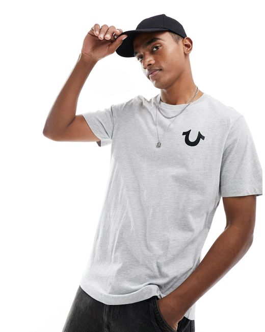 T-shirt - gris True Religion pour homme en coloris White