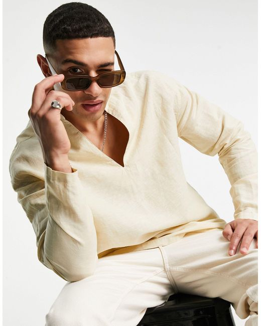 ASOS Relaxed Fit Overhead Linen Shirt 