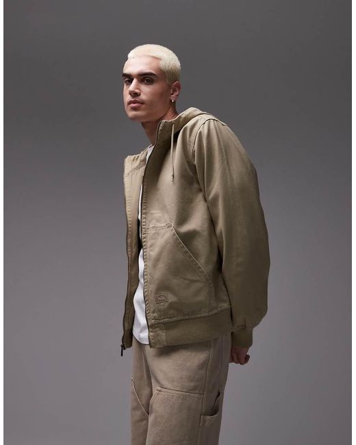 Chaqueta Claro Lavado Sin Forro Con Capucha Duck Canvas De -Marrón Dickies de hombre de color Brown