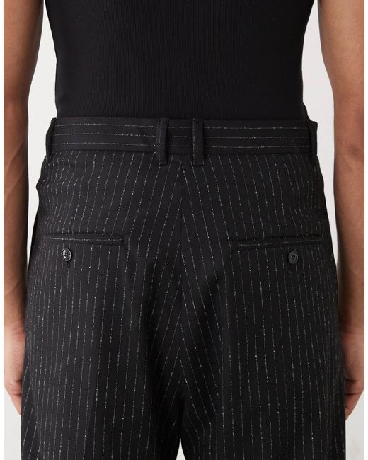 Weekday Black Relaxed Fit Tailored Trousers for men