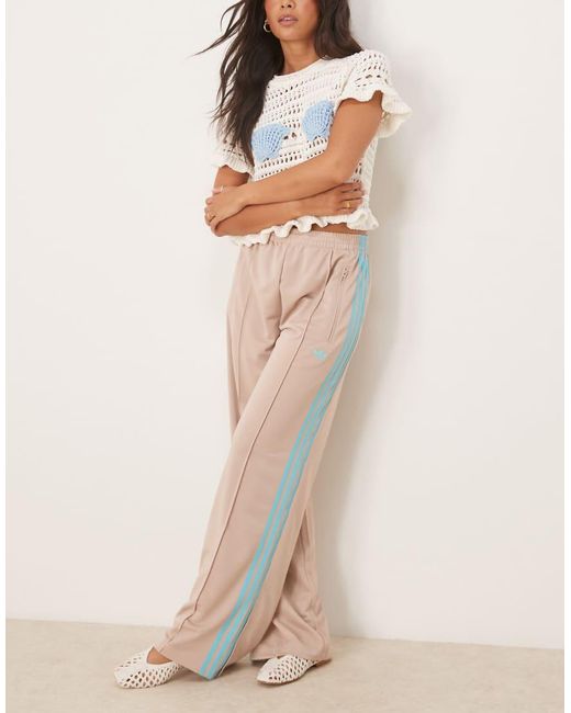 Pantalones De Chándal Beis Y Azules Firebird Loose De -Neutro Adidas Originals de color Natural