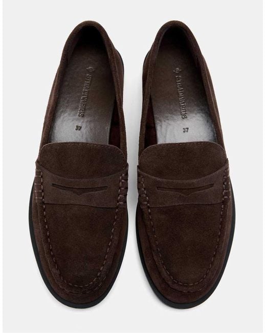 Stradivarius White Leather Loafers