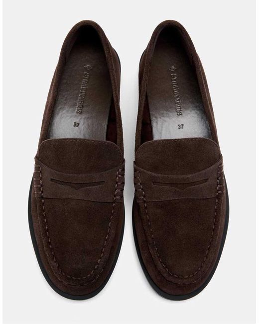 Stradivarius White Leather Loafers