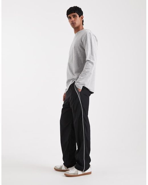 Hollister White baggy Trackpant With Seam Details for men