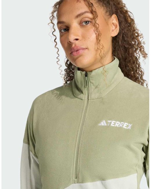 Adidas Originals Green Terrex Multi Climawarm Fleece Anorak