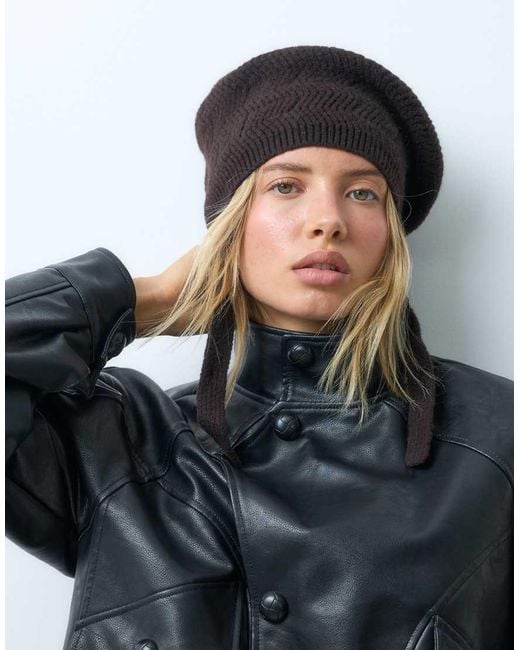ASOS Gray Knitted Tie Beret