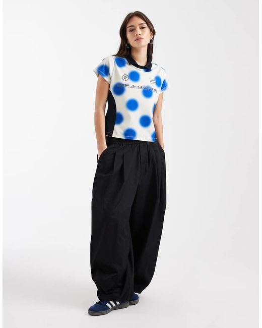 Collusion Blue Blurred Polka Dot Fitted Soccer Tee