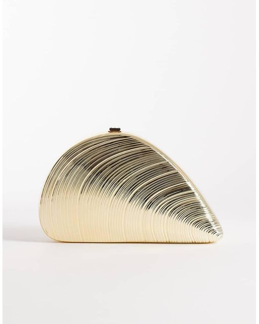 New Look Natural Clam Shell Box Clutch Bag