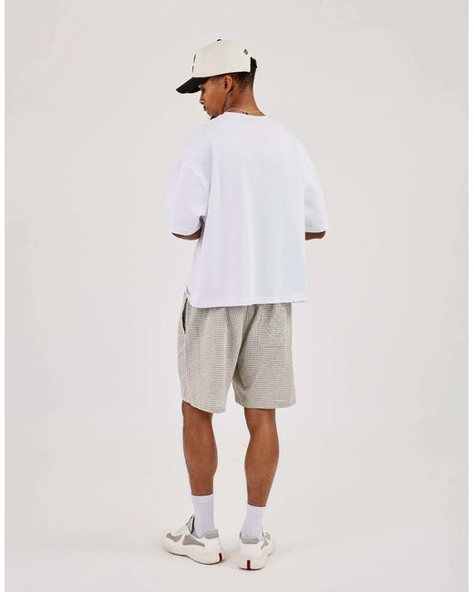 CERNUCCI Natural Check Relaxed Short With Piping for men