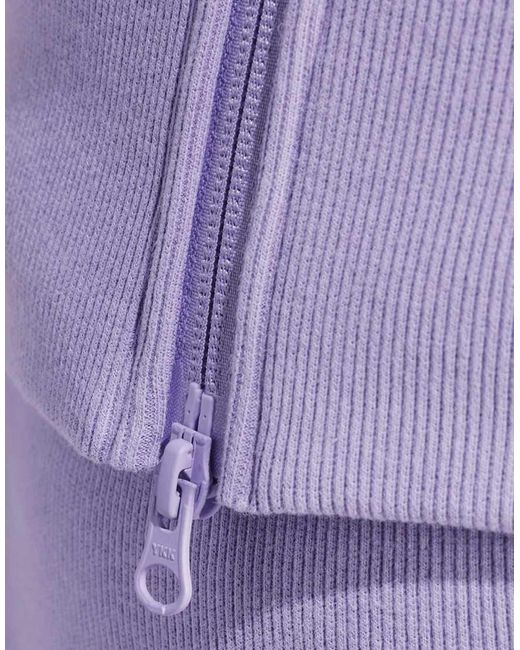 Adidas Originals Purple Seasonal Essentials French Terry Full-Zip Hoodie